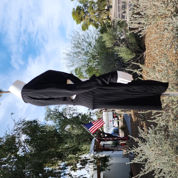 SPIRIT OF GRACE NORDSTROM Black Cut Out Wrap Dress L M Bodycon Criss Cross Front - Picture 5 of 15